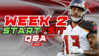 Fantasy Football Week 2 MUST START or SIT LIVE  Fantasy Football Advice 2024 [upl. by Nnylkoorb]