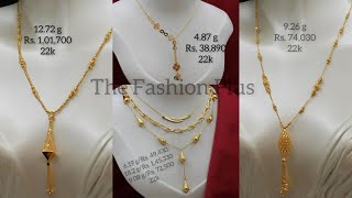 Latest 22k Gold Light Weight ChainNecklaces Design with Price and Weight TheFashionPlus [upl. by Airtemed]