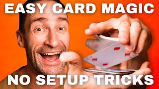 3 Unbelievable EASY CARD TRICKS for Beginners No Setup [upl. by Ulrica]