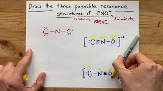 Draw the three resonance structures of CNO fulminate [upl. by Philender]