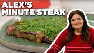 Alex Guarnaschellis Minute Steak with Quickie Cognac Sauce  Food Network [upl. by Ttenneb]