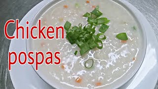 HOW TO COOK CHICKEN POSPAS CHICKEN PORRIDGERICE SOUP  lugaw mikeraniseschannel9572 [upl. by Yatnuahs773]