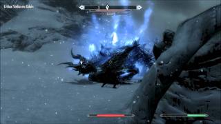 Skyrim Boss Alduin First fight [upl. by Lemhaj196]