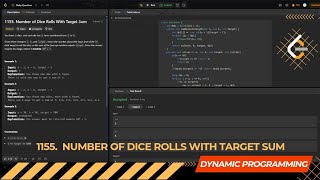 LEETCODE DAILY QUESTION 1155  Number of Dice Rolls With Target Sum  Is Kabir Coding leetcode [upl. by Eula647]