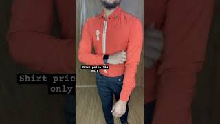 Diamond party wear orange shirt  full stretchable Lycra  fashion trending trending youtube [upl. by Acira105]