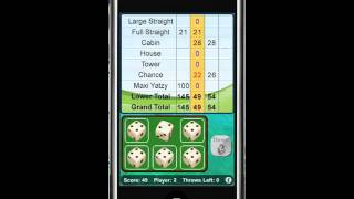 iPhone dice throwing game YatzyYahtzee or Maxi Dice [upl. by Orlanta]