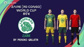 ZAIRE RD CONGO KITS 1974 WORLD CUP 1974  PES 2021  PS4 [upl. by Tann]