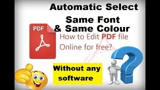 How to edit pdf online without any software same font and same font colour  hindi [upl. by Nauqahs]