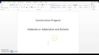 Addenda amp Bulletin in construction  Construction projects [upl. by Hamilton]