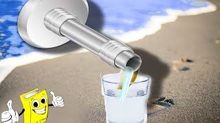 LIFEHACK ÜBERLEBEN 💡 Aus MEERWASSER sauberes TRINKWASSER machen 🍸 Salzwasser trinken ohne Verdursten [upl. by Ensoll]