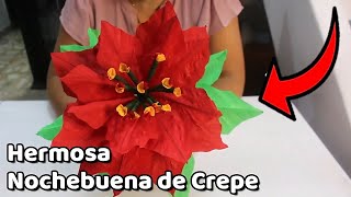 Hermosa Nochebuena de Crepé 🎄❤️ ▶ COMO Hacer Nochebuena de Papel Crepe Para NAVIDAD 2024 🎅 [upl. by Fries357]