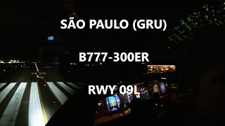 Cockpit View B777 São Paulo Night TakeOff [upl. by Elram]