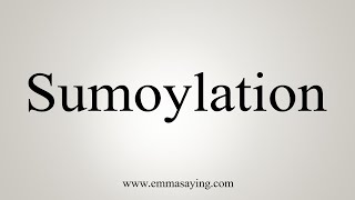 How To Say Sumoylation [upl. by Zandt456]