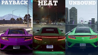 Acura NSX  Engine sound differences in NFS games  Honda Acura NSX  Honda Acura  Unbound amp more [upl. by Sheridan]