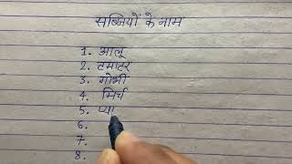 10 सब्जियों के नाम  Names of 10 Vegetables in Hindi [upl. by Anrahc]