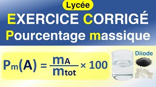 Le pourcentage massique dun constituant dans un mélange  EXERCICE corrigé  Physique chimie [upl. by Aelegna]