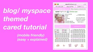 MOBILEFRIENDLY BLOG  MYSPACE THEMED CARRD TUTORIAL  EASY STEPBYSTEP [upl. by Curnin]