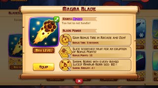 Fruit Ninja  Blade and Dojo Showcase Magma Blade and Mountains [upl. by Nwahsyt]