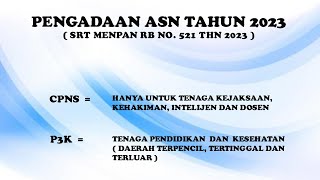 PENGADAAN ASN TAHUN 2023 [upl. by Lateh]