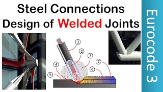 Steel Connections  Welded Joint Design  Pinned Joints  Rigid Joints Fixed  Eurocode 3  EN1993 [upl. by Sanger]