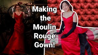 I made the Red Gown from Moulin Rouge  Sewing Satines Skirt and Finishing the Outfit [upl. by Sadira]