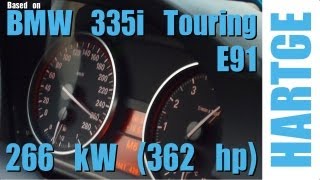 BMW 335i Touring E91 Test Drive with HARTGE Engine Upgrade 80  200 kmh [upl. by Kiker]