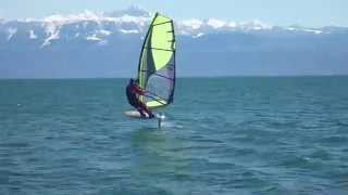 Windsurf foiling Windfoil session on Lake Geneva [upl. by Yentruok]