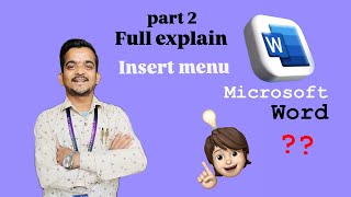 microsoft office word full explain पार्ट 2 in Hindi microsoftoffice insertmenu [upl. by Arabella]