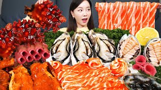 해물 특집 🌊 연어 해삼 굴 전복 개불 먹방 Seafood Salmon Sea Cucumber Sea Squirt Oyster Abalone Mukbang ASMR Ssoyoung [upl. by Kcirre]