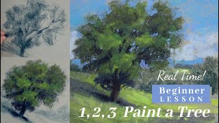 1 2 3 You Can Paint a Tree Beginner Lesson  Real Time [upl. by Cicily]