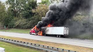 Union Township NJ RT 78 Tractor Trailer Fire 1022024 [upl. by Eerahs]