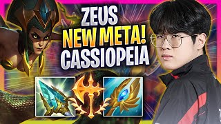 ZEUS CRAZY NEW META CASSIOPEIA TOP  T1 Zeus Plays Cassiopeia TOP vs Akali  Season 2024 [upl. by Ader]