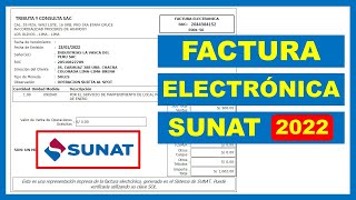 Cómo emitir una Factura Electrónica 2022  Sunat [upl. by Nosinned]