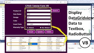 How to Display Data from DataGridView to TextBox RadioButton in VB Net Using CellClick [upl. by Maghutte]