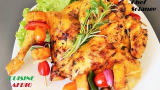 Cuisine Africaine Poulet Braisé  brochettes de plantains [upl. by Ardnuahc]