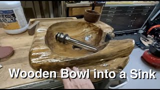 Wooden Bowl into aSink [upl. by Kamin]