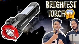 UNBOXING amp REVIEWING BRIGHTEST LED TORCH 😱😱  unboxing productreview reacting review [upl. by Ehrsam541]