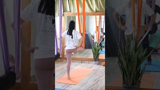 Aerial Yoga session youtubeshorts shortsvideo aerialyoga aerialsilks [upl. by Ecallaw]