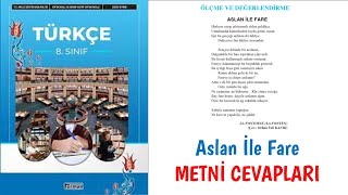 8 Sınıf Türkçe 1 Tema Ölçme ve Değerlendirme  8 Sınıf Aslan İle Fare [upl. by Ravo]