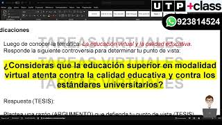 🔴 ¿Consideras que la educación superior en modalidad virtual atenta contra la calidad educativa [upl. by Howlend]