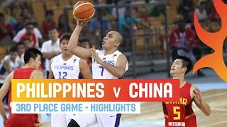 Philippines v China  Highlights 3rd Place Game  2014 FIBA Asia Cup [upl. by Whiney]