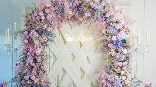 DIY Wedding Decor How to Make a Stunning Floral Arch with an Easy Draping Backdrop [upl. by Cyb]