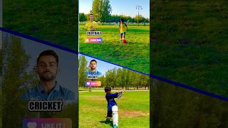 Football vs Cricket I Ronaldo vs Virat I ⚽🏏🐐 I ronaldo viratkohli football cricket [upl. by Nikal]