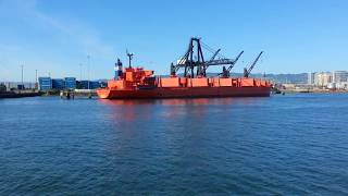 Ferry Ride View Bulk Carrier Ship loading scrap steel at Schnitzer Steel Port of Oakland 5212017 [upl. by Aileda]