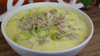 KäseLauchSuppe mit Hackfleisch Rezept schnelles Suppenrezept lecker schnell und herzhaft [upl. by Isobel]