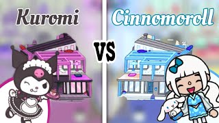 Toca life world  Cinnomoroll 🥺🤍 vs Kuromi 🖤😈  cute toca boca house ideas [upl. by Ferriter]