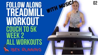 COUCH TO 5K  WEEK 2  ALL WORKOUTS  Treadmill Follow Along IBXRunning C25K [upl. by Figone]