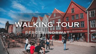 BERGEN NORWAY WALKING TOUR 2023  Bryggen Mount Floyen Fish Market [upl. by Shields]