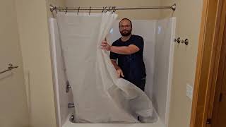 The Only Shower Curtain I Buy  Shower Curtain Installation [upl. by Anawaj]