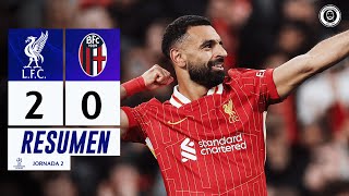 💪 Salah y Slot hacen historia con el Liverpool en Champions  Resumen 20 vs Bolonia [upl. by Prem]